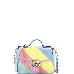 Gucci Gg Marmont Top Handle Flap Bag #239568G10B